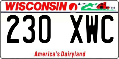 WI license plate 230XWC