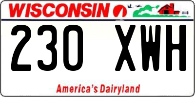 WI license plate 230XWH