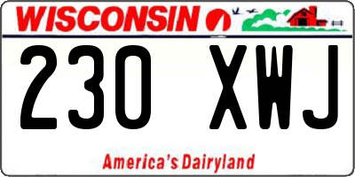 WI license plate 230XWJ