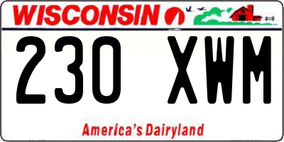 WI license plate 230XWM
