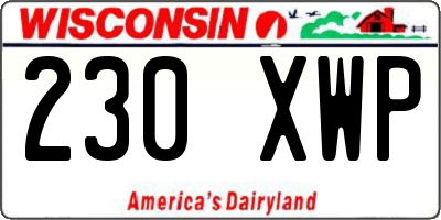 WI license plate 230XWP