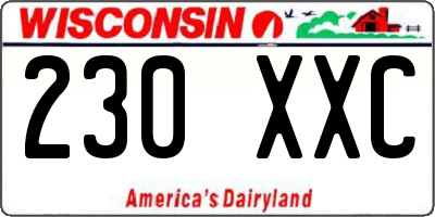 WI license plate 230XXC