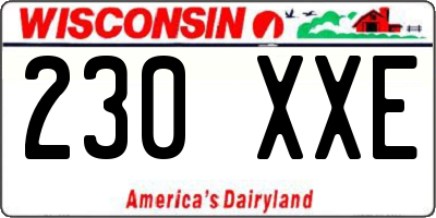 WI license plate 230XXE