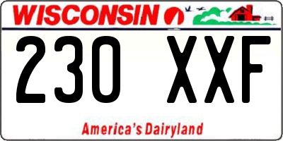 WI license plate 230XXF