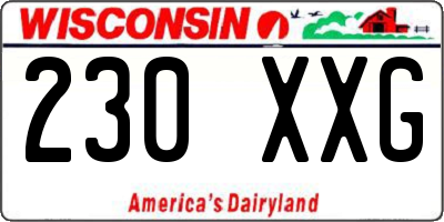 WI license plate 230XXG