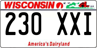 WI license plate 230XXI