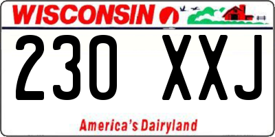 WI license plate 230XXJ