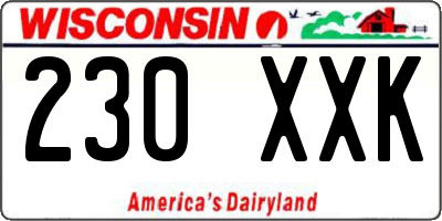 WI license plate 230XXK