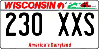 WI license plate 230XXS