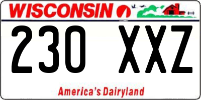 WI license plate 230XXZ