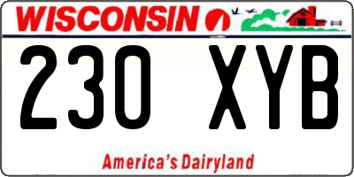 WI license plate 230XYB