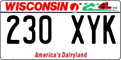 WI license plate 230XYK