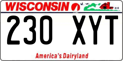 WI license plate 230XYT