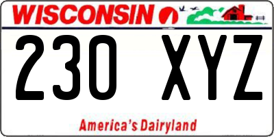 WI license plate 230XYZ