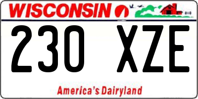WI license plate 230XZE
