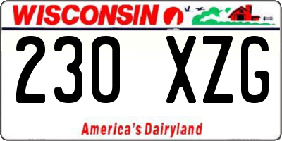 WI license plate 230XZG
