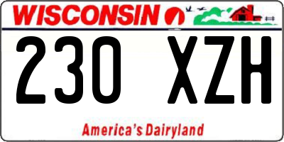 WI license plate 230XZH