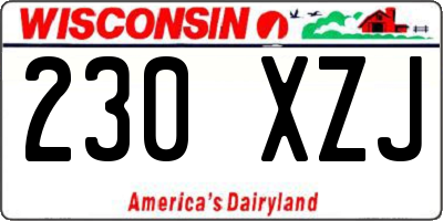 WI license plate 230XZJ