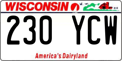 WI license plate 230YCW