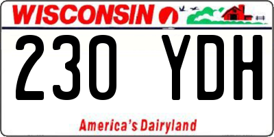 WI license plate 230YDH