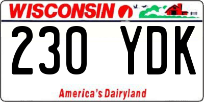 WI license plate 230YDK