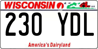 WI license plate 230YDL