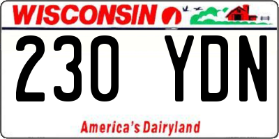 WI license plate 230YDN