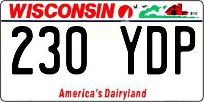 WI license plate 230YDP