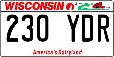WI license plate 230YDR