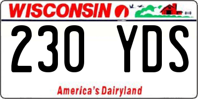 WI license plate 230YDS