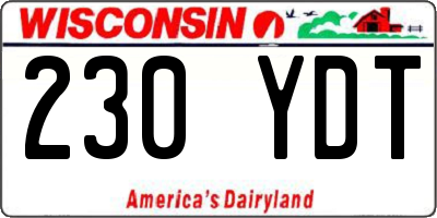 WI license plate 230YDT