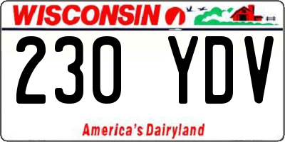 WI license plate 230YDV