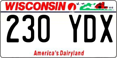 WI license plate 230YDX