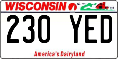 WI license plate 230YED