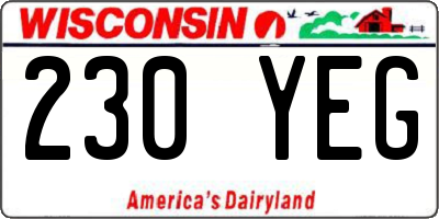 WI license plate 230YEG