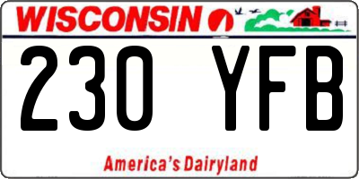 WI license plate 230YFB