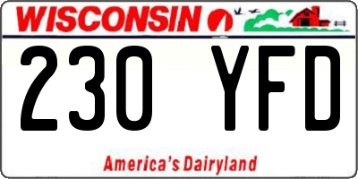 WI license plate 230YFD