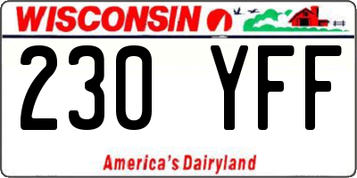 WI license plate 230YFF