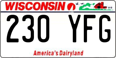 WI license plate 230YFG