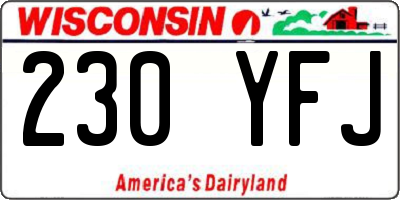 WI license plate 230YFJ