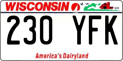 WI license plate 230YFK