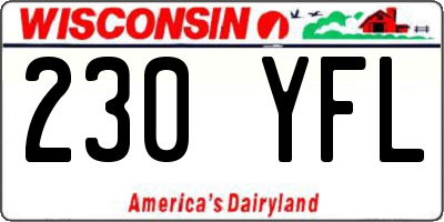 WI license plate 230YFL
