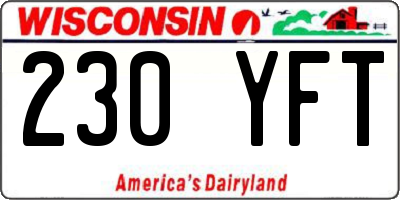 WI license plate 230YFT