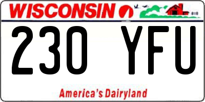 WI license plate 230YFU