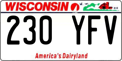 WI license plate 230YFV