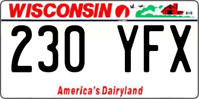 WI license plate 230YFX