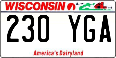 WI license plate 230YGA