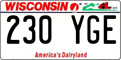 WI license plate 230YGE