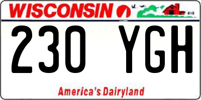 WI license plate 230YGH