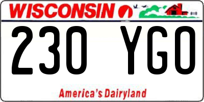 WI license plate 230YGO
